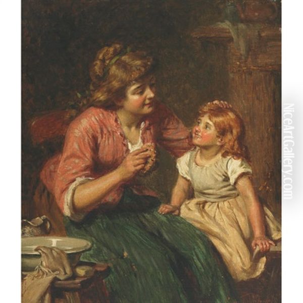 Good Girl Oil Painting by Edwin Thomas Roberts