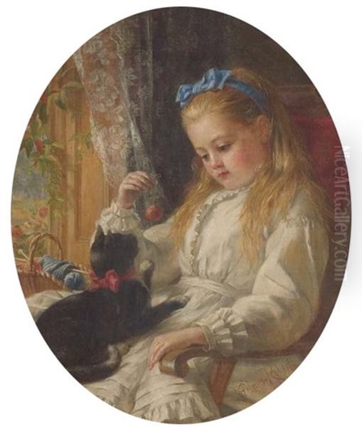 Play Oil Painting by Edwin Thomas Roberts