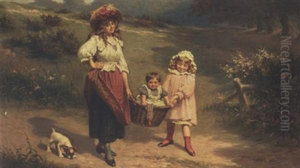 To Market To Buy A Fat Pig Oil Painting by Edwin Thomas Roberts