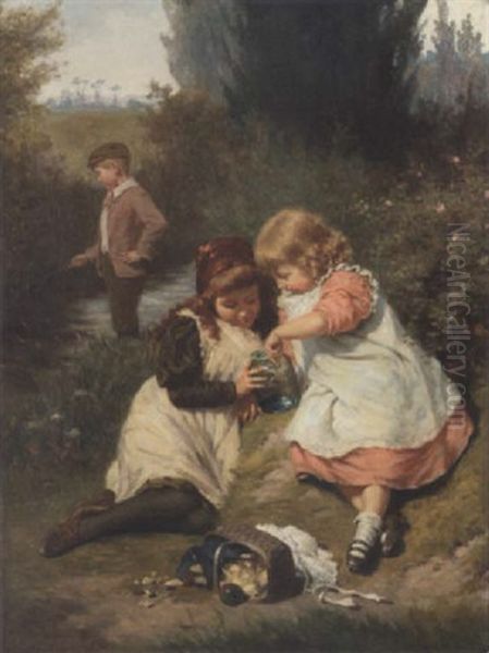 Little Fishes Oil Painting by Edwin Thomas Roberts