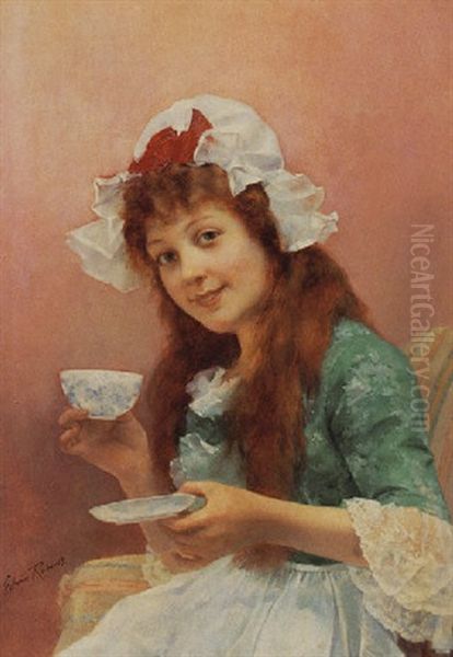 Tea Time Oil Painting by Edwin Thomas Roberts