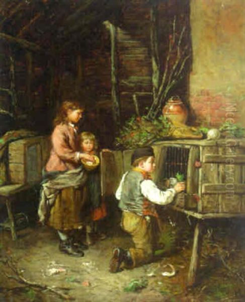 Feeding The Rabbits by Edwin Thomas Roberts