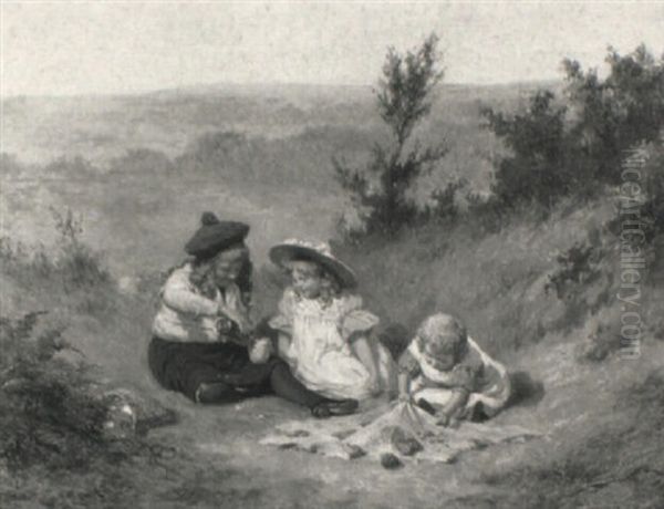 Picnicking Oil Painting by Edwin Thomas Roberts