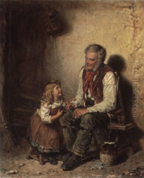 Grandfather's Watch Oil Painting by Edwin Thomas Roberts