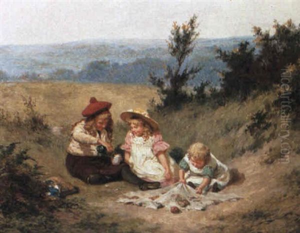 Picnicing Oil Painting by Edwin Thomas Roberts