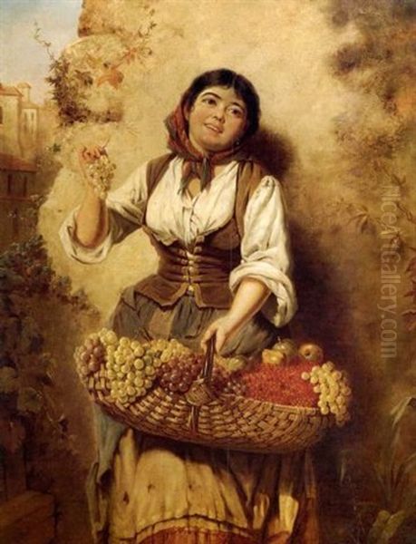 The Spanish Fruit Seller Oil Painting by Edwin Thomas Roberts