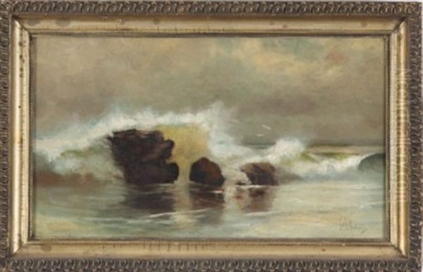 Seascape With Rocks Oil Painting by Elizabeth Wentworth Roberts