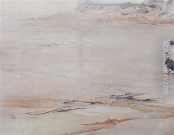 Morning Quiet (figures On A Beach) Oil Painting by Elizabeth Wentworth Roberts