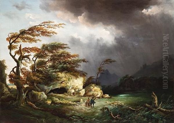 The Storm Oil Painting by Thomas Sautelle Roberts