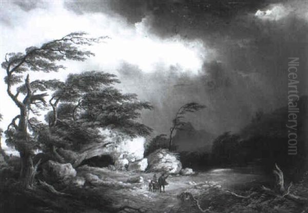 The Storm Oil Painting by Thomas Sautelle Roberts