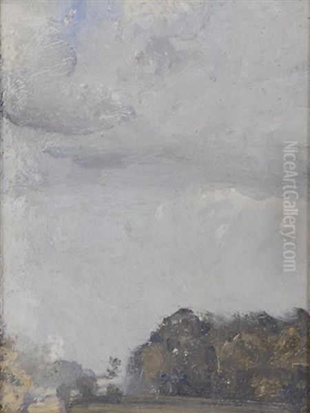 Cloud Study Oil Painting by Thomas William Roberts