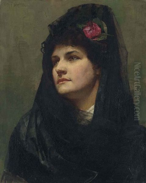 A Spanish Beauty (1883-84) Oil Painting by Thomas William Roberts