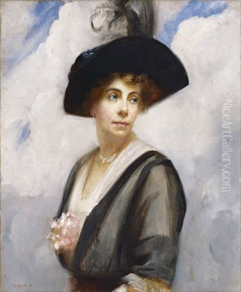 May Valentine-brown (nee Bancroft) Oil Painting by Thomas William Roberts