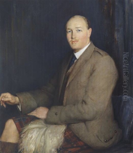 Portrait Of Dr. I.m. Moffat-pender Oil Painting by Thomas William Roberts