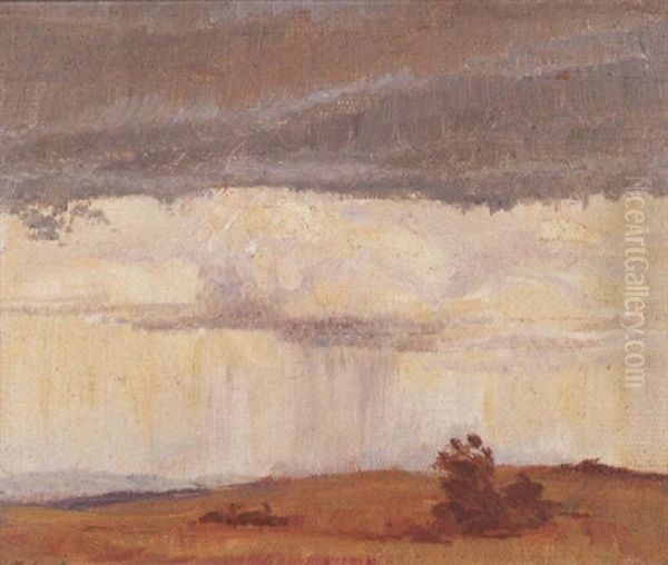 Rain Cloud Oil Painting by Thomas William Roberts