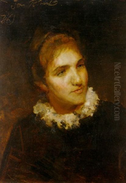 Portrait Of Lucy Walker Oil Painting by Thomas William Roberts