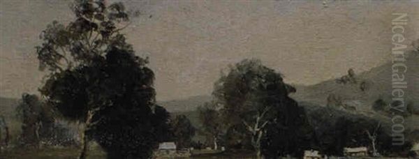 Country Scene Oil Painting by Thomas William Roberts