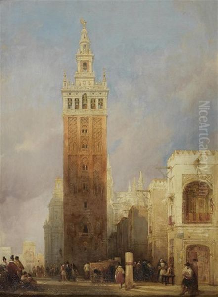 The Moorish Tower At Seville Oil Painting by David Roberts