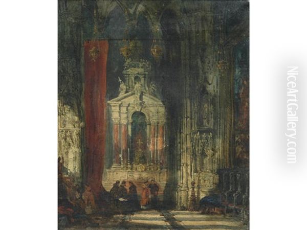 King's Chapel, Dreux Oil Painting by David Roberts