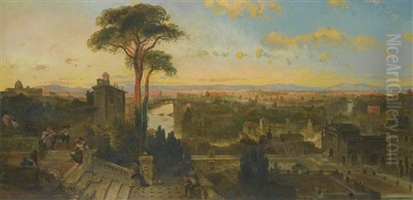 View Of Rome From The Convent Of San Onofrio Oil Painting by David Roberts