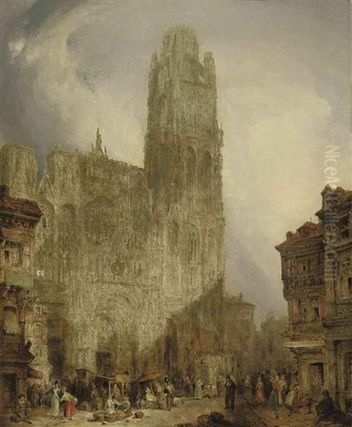 West Front Of Notre Dame Cathedral, Rouen by David Roberts