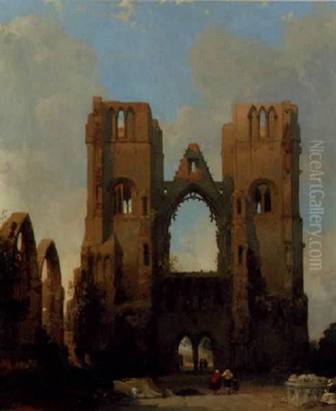 Elgin Cathedral Oil Painting by David Roberts