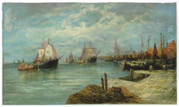 Schiffe Im Hafen Oil Painting by David Roberts