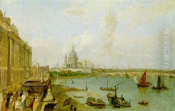 A View Of The Thames From Somerset House by David Roberts