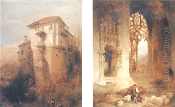 The Convent Of The Carmelites At Burgos Oil Painting by David Roberts