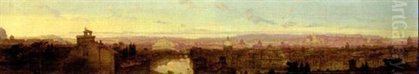 A Panorama Of Rome From Mount Onofrio Oil Painting by David Roberts