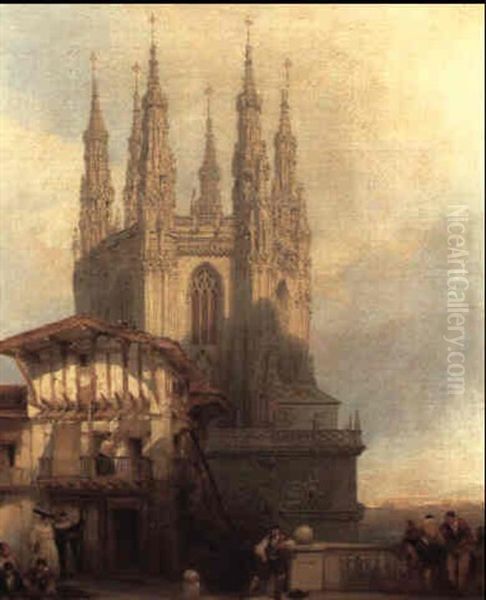 The Entrance To The North Transept, Burgos Cathedral by David Roberts