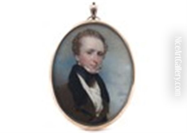 Portrait Miniature Of A Gentleman Oil Painting by Andrew Robertson