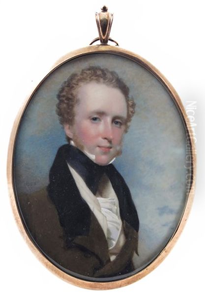 Portrait Miniature Of A Gentleman Oil Painting by Andrew Robertson