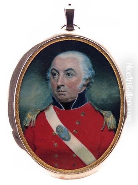 Portrait Miniature Of General Atkinson Of The 2nd Royal Surrey Militia (1777-1845) Oil Painting by Andrew Robertson