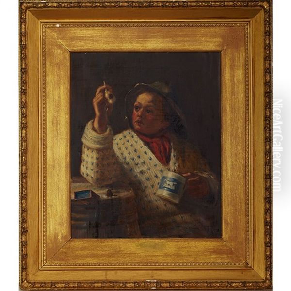 Young Mariner Blowing Bubbles Oil Painting by Henry Robert Robertson