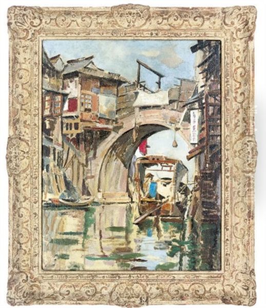 The Bridge At Kashing Oil Painting by Robert Cecil Robertson