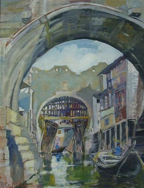 Soochow Watergate Oil Painting by Robert Cecil Robertson