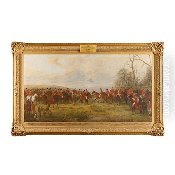 The Field Of The Lanarkshire And Renfrewshire Hunt Oil Painting by Thomas Robertson