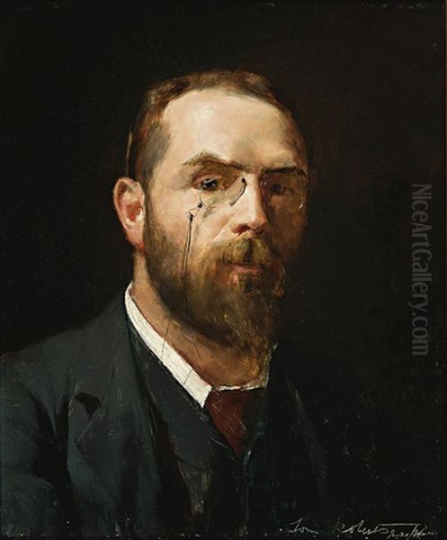 Self Portrait (aged 30) Oil Painting by Tom Robertson