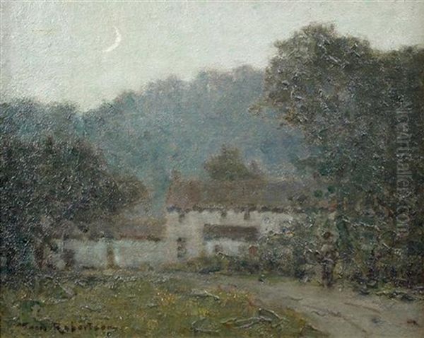 Moonlight Over Haddon Hall, Derbyshire Oil Painting by Tom Robertson