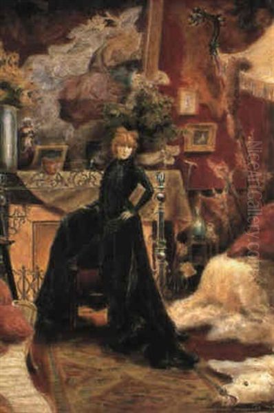 Portrait Of Sarah Bernhardt Oil Painting by Walford Graham Robertson