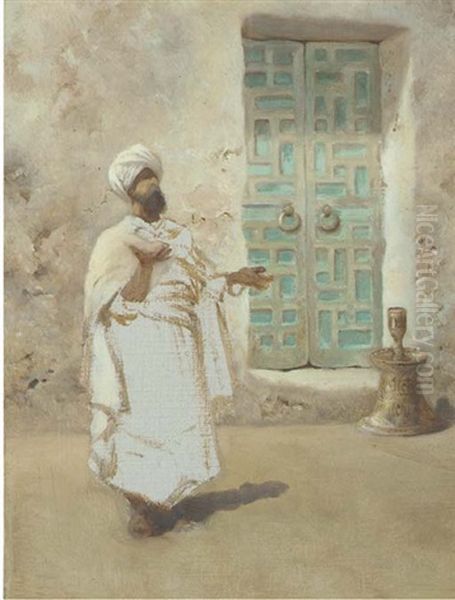 A Man At Prayer Oil Painting by Charles Robertson