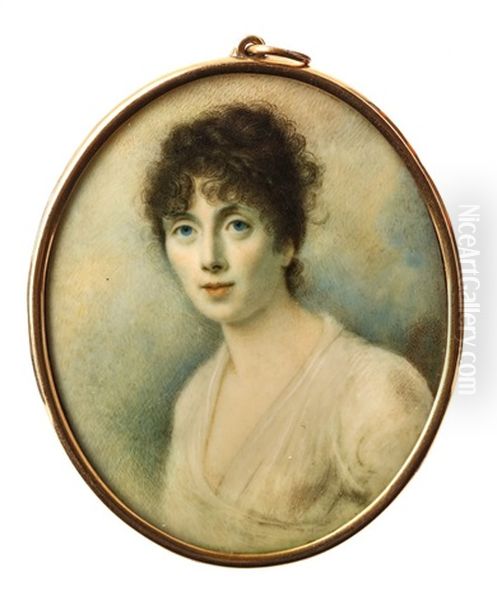 Portrait Miniature Of A Lady Oil Painting by Charles Robertson