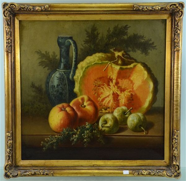 Nature Morte Au Potiron Et Aux Pommes Oil Painting by Jean-Baptiste Robie