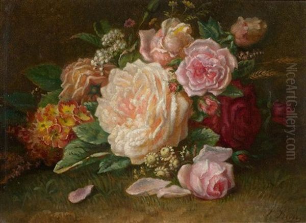 Blumenstilleben Oil Painting by Jean-Baptiste Robie