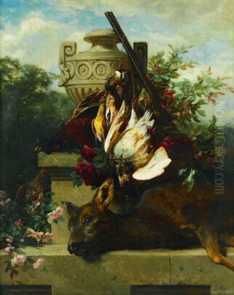 Jagdstillleben Oil Painting by Jean-Baptiste Robie