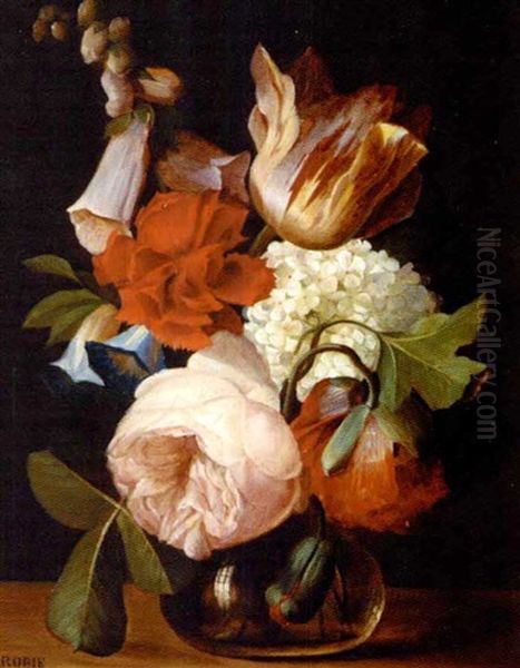 Fleurs Dans Un Vase Oil Painting by Jean-Baptiste Robie