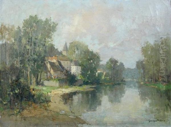 French Country Landscape Oil Painting by Georges Robin