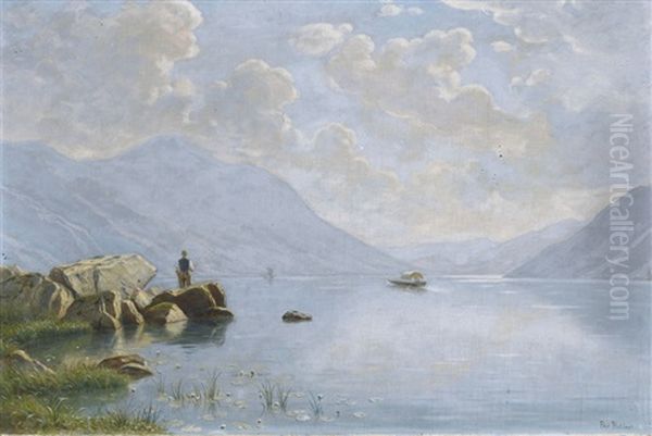 Fischer Am Vierwaldstattersee Bei Brunnen Oil Painting by Paul Gustave Robinet