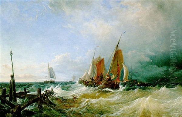 Facing The Oncoming Storm Oil Painting by Thomas Sewell Robins